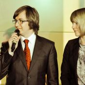 Владимир Скиба, маркетинг-менеджер компании Dr. Reddy’s, и Ольга Самохвал, бренд-менеджер ТМ «Цетрин» — в Arena.